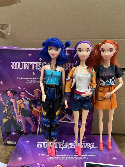 11in Kpop Demon Hunters Vinyl Figurines New K-POP Demon Slayer Miniatures Doll Lumimila Zoey Desktop Ornament Decoration Gifts