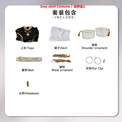 Black Golden Rumi Zoey Mira Cosplay KPop Demon Hunters Cosplay Costume Girls Suit kids Adult Halloween Party Role Playing Outfit