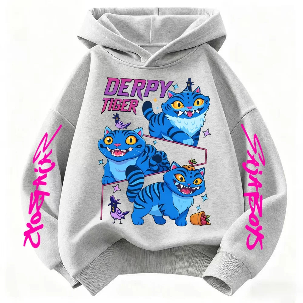 Kpop Demon Hunter Hoodies Girls Kawaii Letter A-Z Sweatshirt Tops Children Autumn Winter Long Sleeves Pullover Kids Clothes Gift
