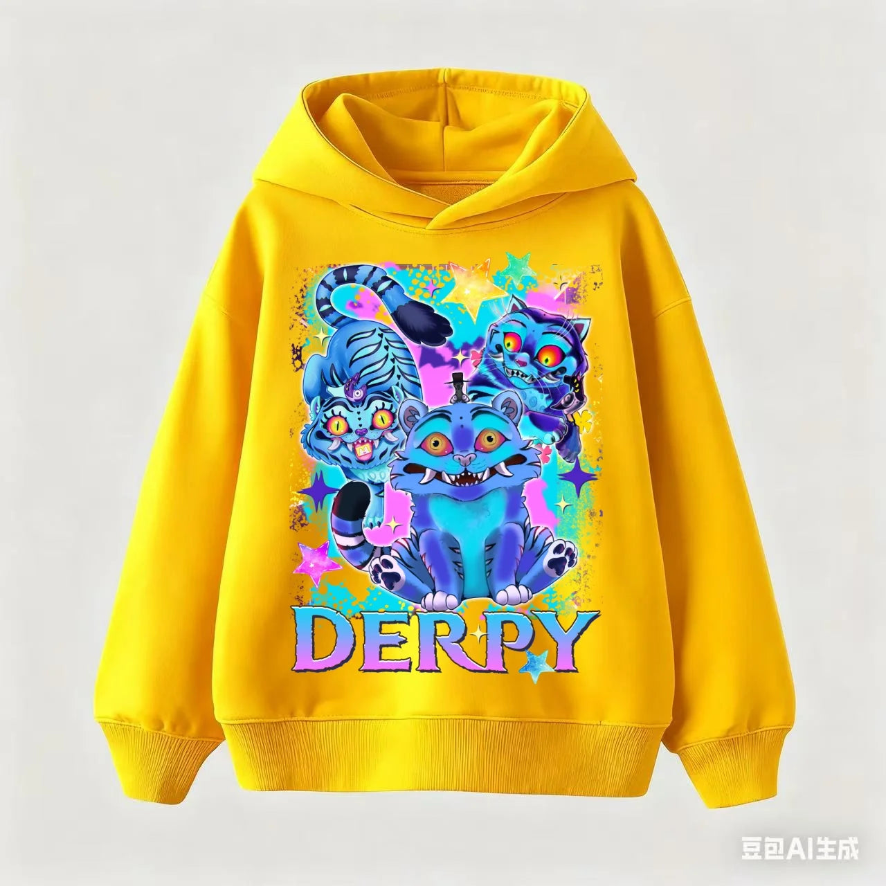 Fashion KPop Demon Hunter Rumi Derpy Cartoon Girls Boy Hooded Sweatshirt Warm Children's Korean Wave Casual Tops Casual Clothing