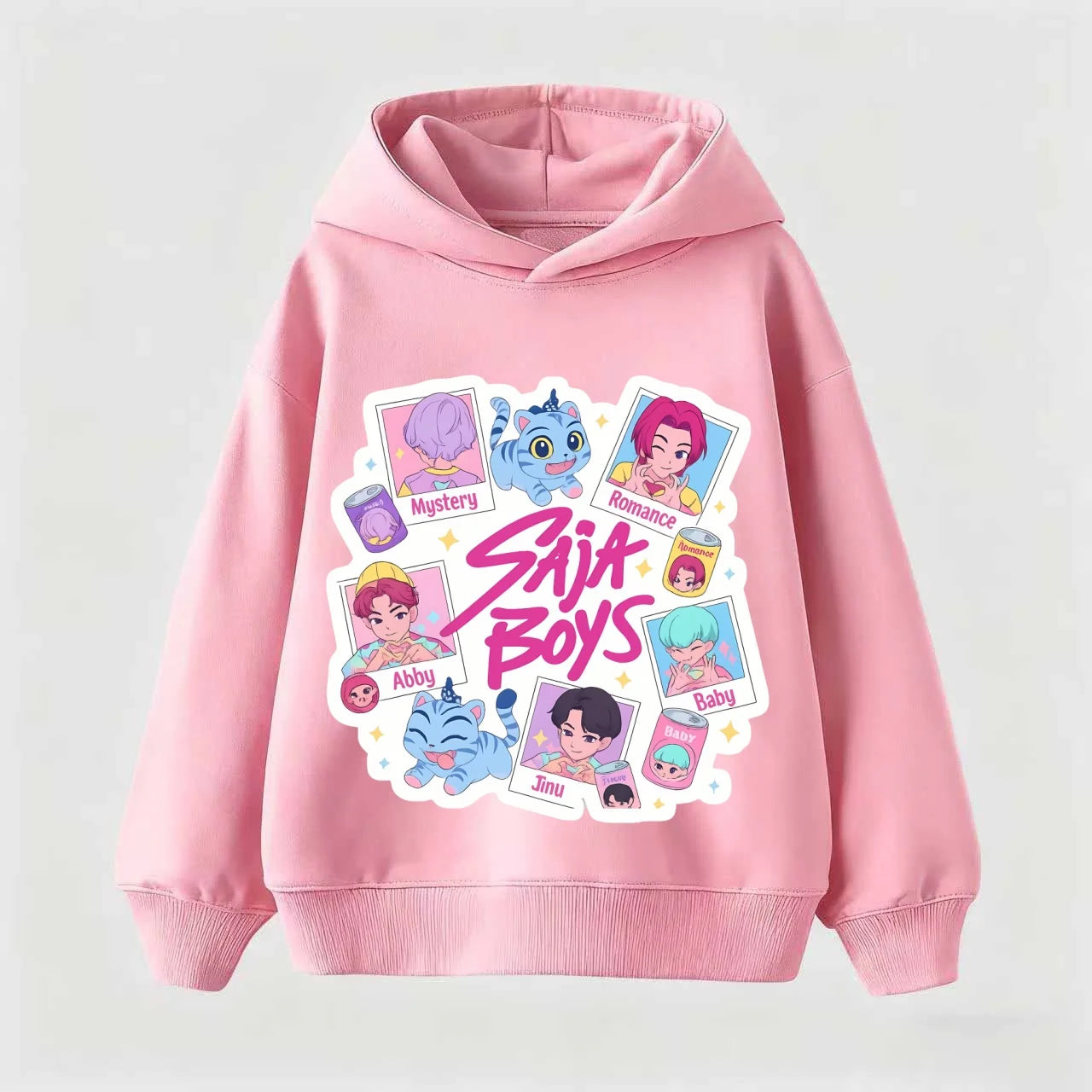 2025 KPop Demon Hunter Cartoon Girls Boy Hooded Sweatshirt Warm Children's Korean Wave Fashion Casual Tops Casual Girls Clothing