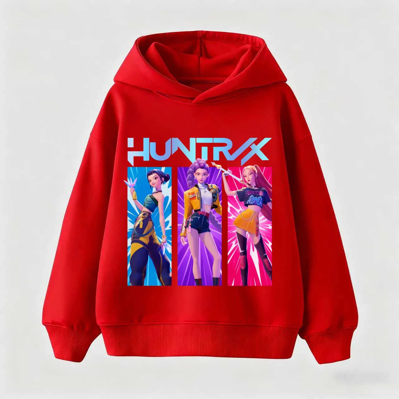 Korean KPop Demon Hunter Cartoon Girls Boy Hooded Sweatshirt Warm Children's Wave Fashion Casual Tops Casual Girls Clothing