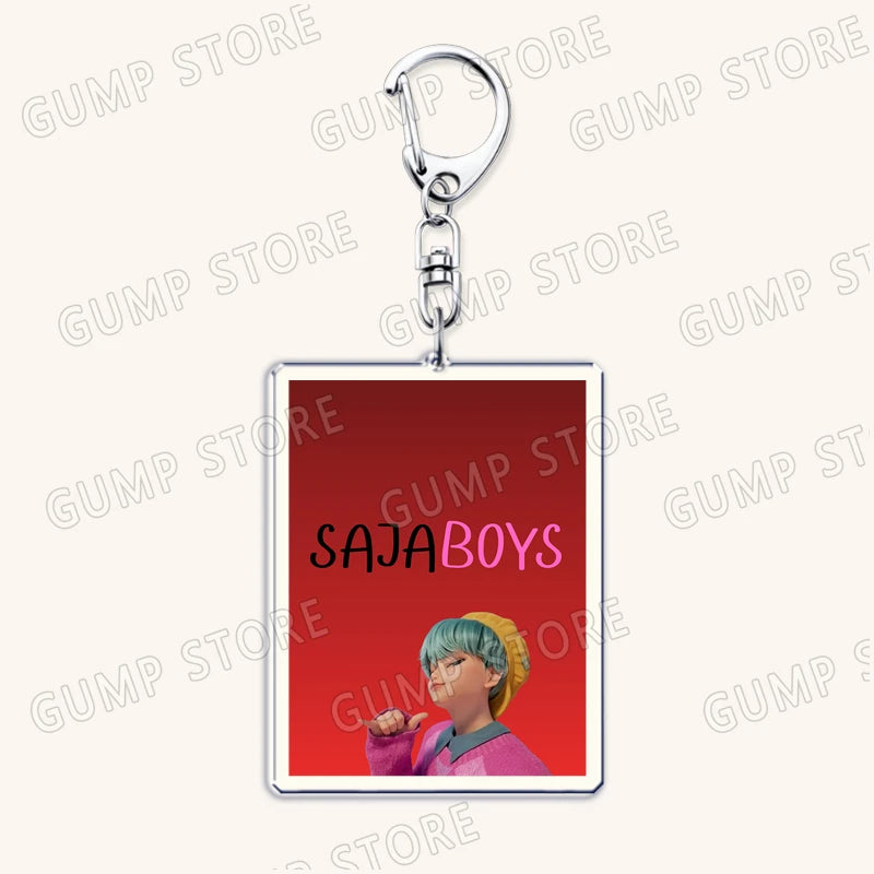 Hot Kpop Demon Hunters Huntrix Saja Boys Keychains for Accessories Jewelry Rumi Zoey Jinu Mira Sold My Soul Keyrings Fans Gifts