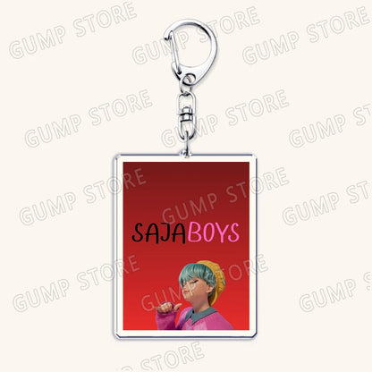 Hot Kpop Demon Hunters Huntrix Saja Boys Keychains for Accessories Jewelry Rumi Zoey Jinu Mira Sold My Soul Keyrings Fans Gifts