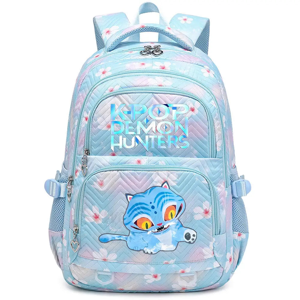 KPop Demon Hunters Backpack Cat Derpy Print Cartoon School Bag High Quality Large Capacity Boys Girls Student Leisure Backpacks