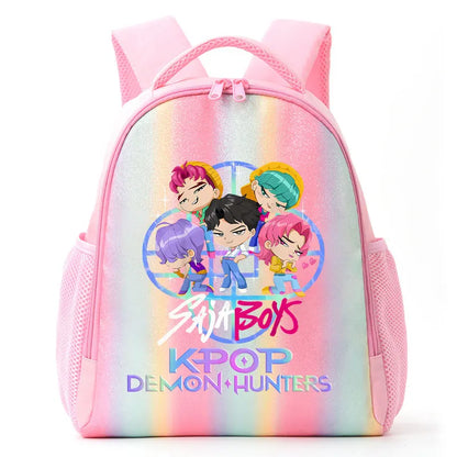 For K-Pop Demon Hunters Student Rainbow Backpack Anime Accessories HUNTR/X Rumi Mira Zoey Schoolbag Children's Birthday Gifts