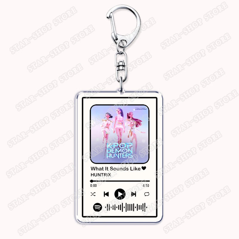 Hot Kpop Cartoon Demon Keychains for Women Accessories Bag Huntrix Saja Boys Rumi Zoey Jinu Mira Music Keying Jewelry Fans Gifts