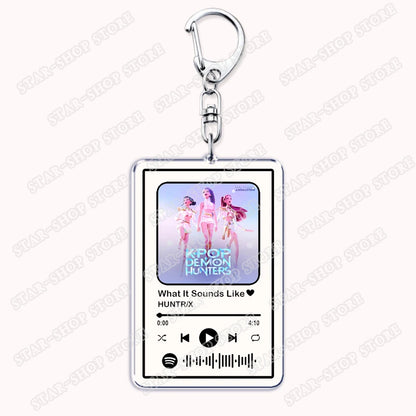 Hot Kpop Cartoon Demon Keychains for Women Accessories Bag Huntrix Saja Boys Rumi Zoey Jinu Mira Music Keying Jewelry Fans Gifts