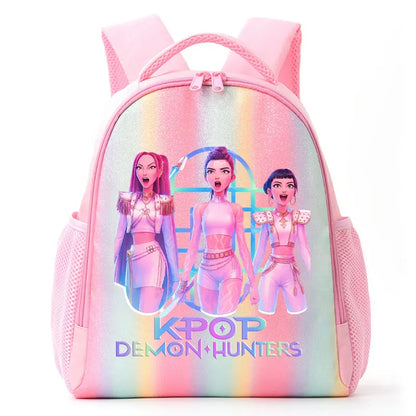 For K-Pop Demon Hunters Student Rainbow Backpack Anime Accessories HUNTR/X Rumi Mira Zoey Schoolbag Children's Birthday Gifts