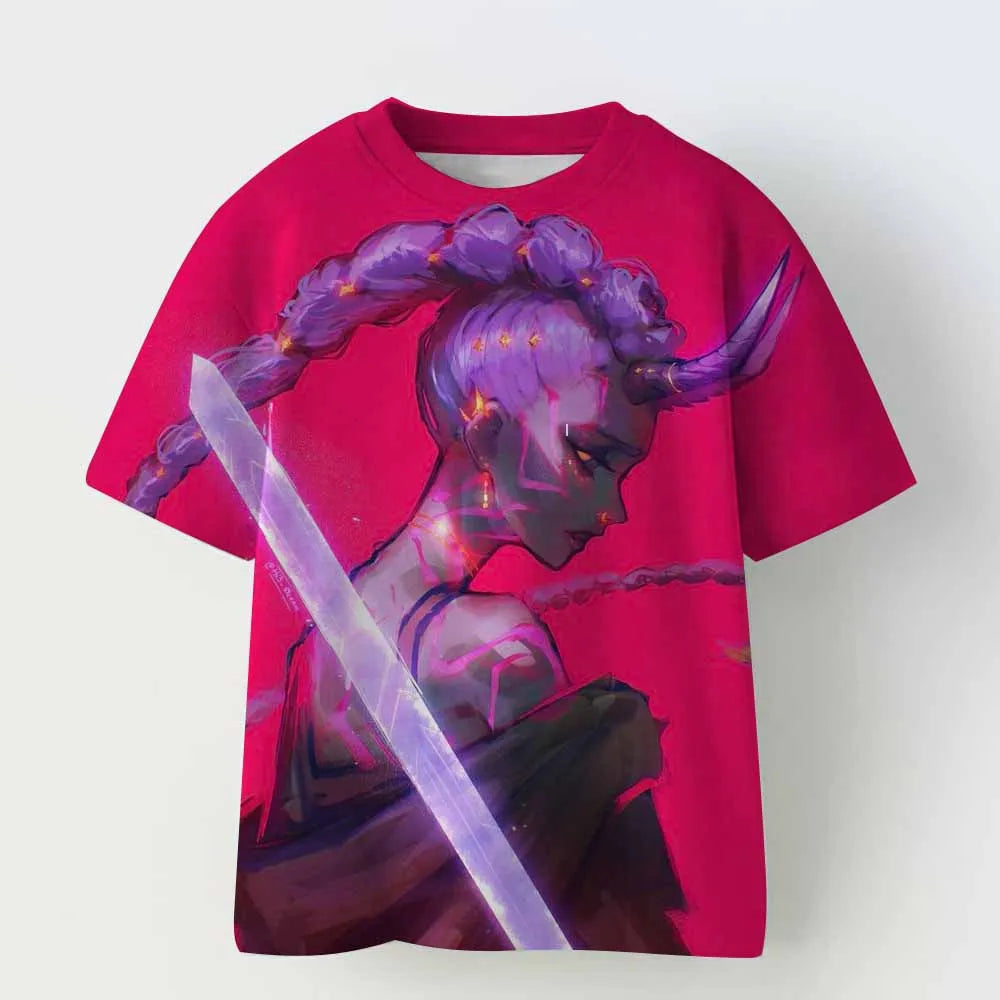 Baby Girl Boy Clothes KPop Demon Hunters 2025 Movie Fans Gift Summer T-shirt Tops Cartoon Print Cool Tshirt Kids Harajuku Top