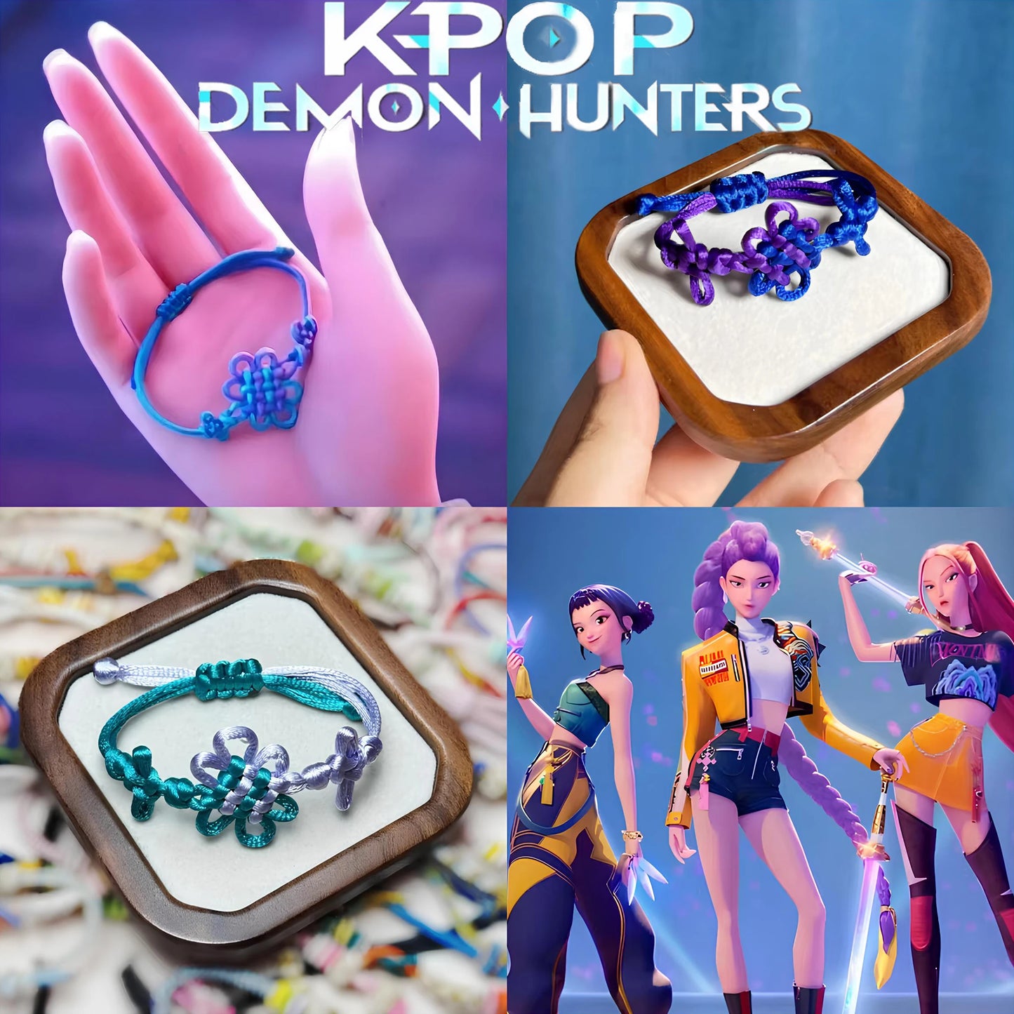 K-Pop Demon Hunters Bracelet Idol Squad Cord Bracelet Witch Slayer Adjustable Lucky Knot Talisman For Protection & Strength
