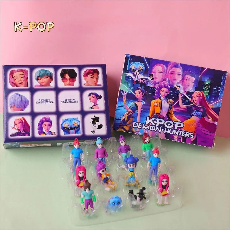 KPOP Demon Hunters Doll Fun Toy Kawaii Anime Doll Keychain Decorative Pendant Demon Girl Group Figure Model Toys Gift