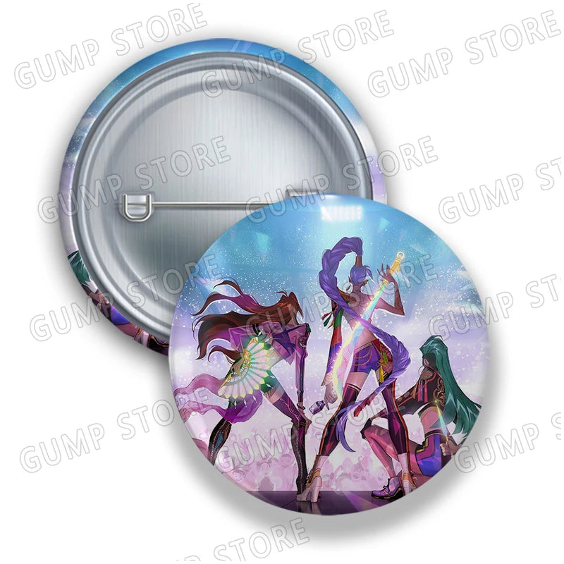 Kpop Demon Hunters Badges for Jewelry Accessories Bag Decor Huntrix Saja Boys Rumi Zoey Jinu Tinplate Button Brooch Pins Gifts