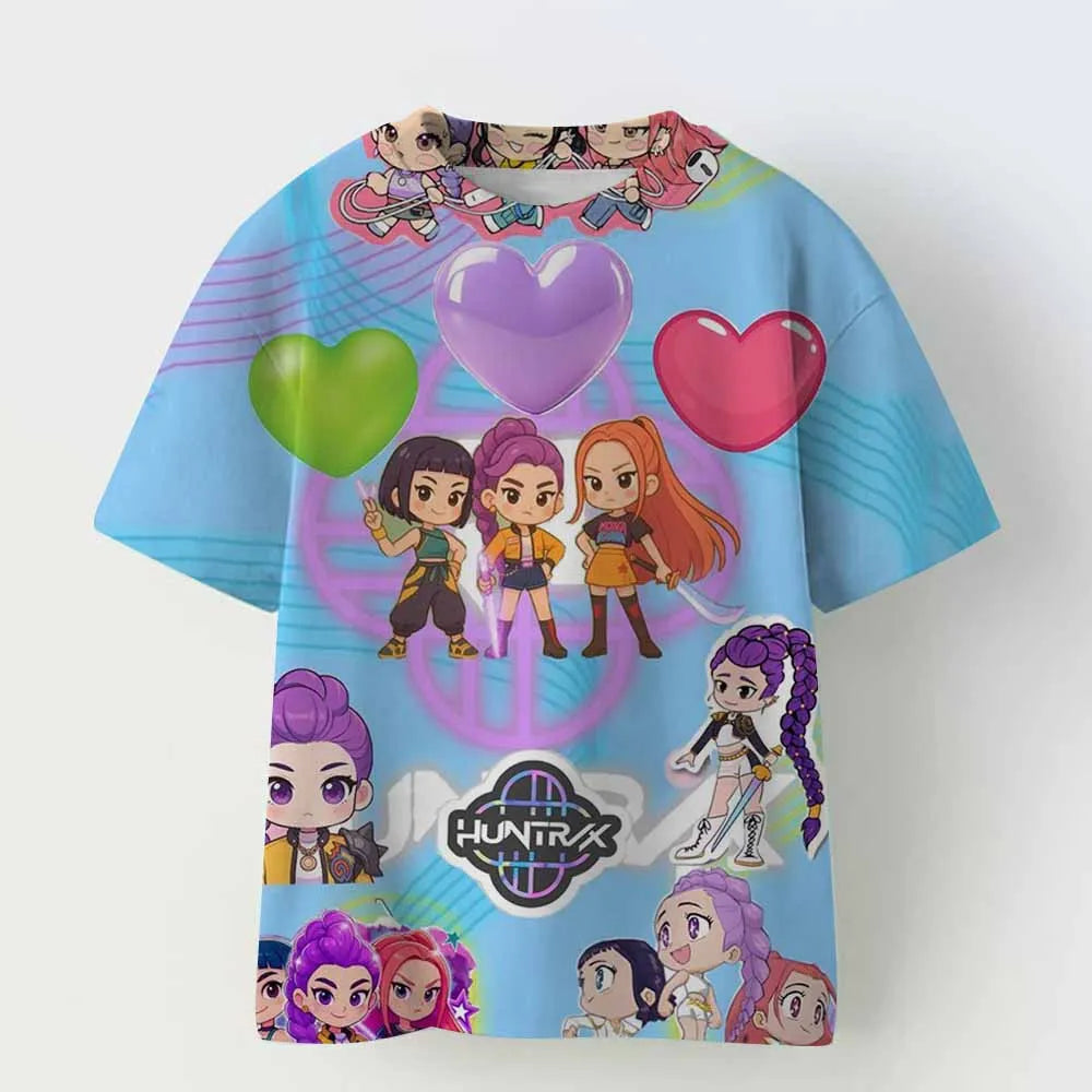 Rumi K-pop Demon Hunters Huntrix 90s T-Shirt Women Novelty Tee Shirt Crew Neck Short Sleeve T Shirt Gift Idea Clothes