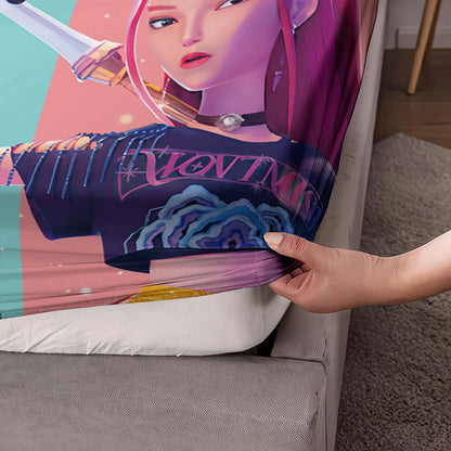 3pcs K-Pop Demon Hunters Printed coreless Bed Sheet Set Multi Size Soft Bed Cover Bedroom Bedding Machine Washable