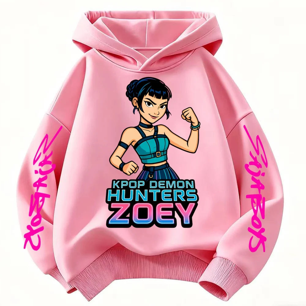 Cute Children's Clothes KPop Devil Hunter Fashion Print Casual 2025 Movie Girls Boys Winter Casual Woolen Hoodies