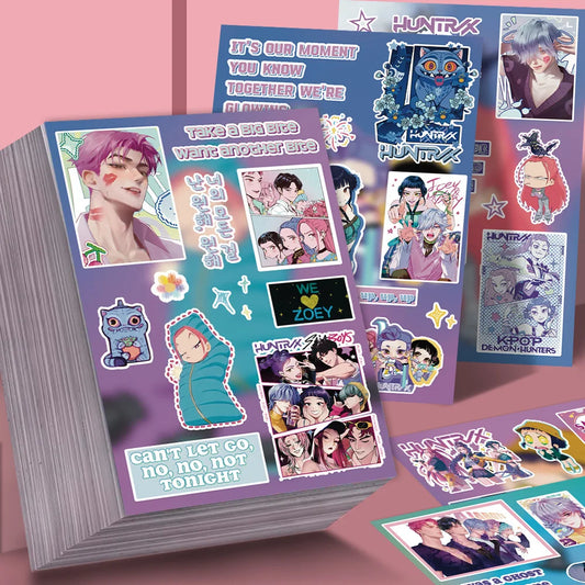 8 Sheets Kpop Demon Hunter Girl Group Stickers for Scrapbooking Journal DIY Craft Decoration