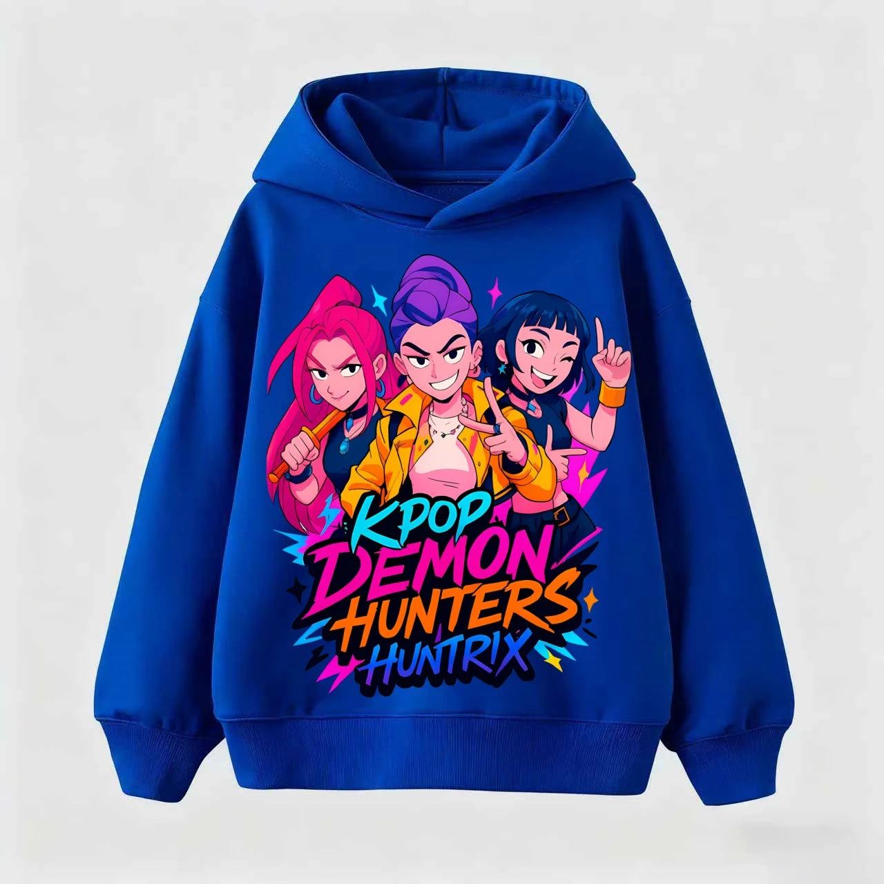 New Children's cotton sweatshirt Korean Wave Demon Hunter Print Fashion Casual 2025Movie Round Neck Cartoon Girl Casual Clothing