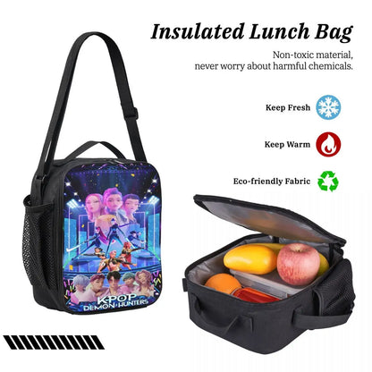 K-Pop Demon Hunters Saja Boys Kids Backpack Lunch Box Pencil Boxes for Boys Girls Backpacks School bag Bookbag Set