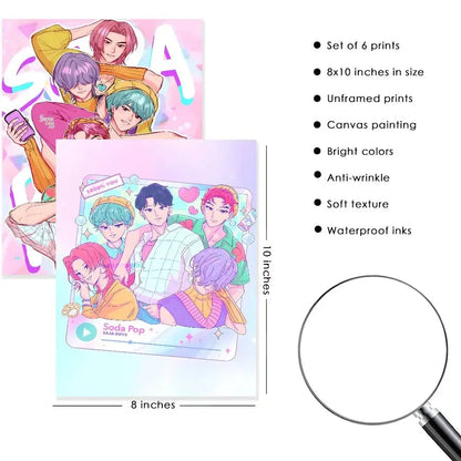 Saja Boys KPop D-Demon Hunters Poster Water Proof Paper Print Room Decor Stickers Art Wall Decoration Bedroom Living Room