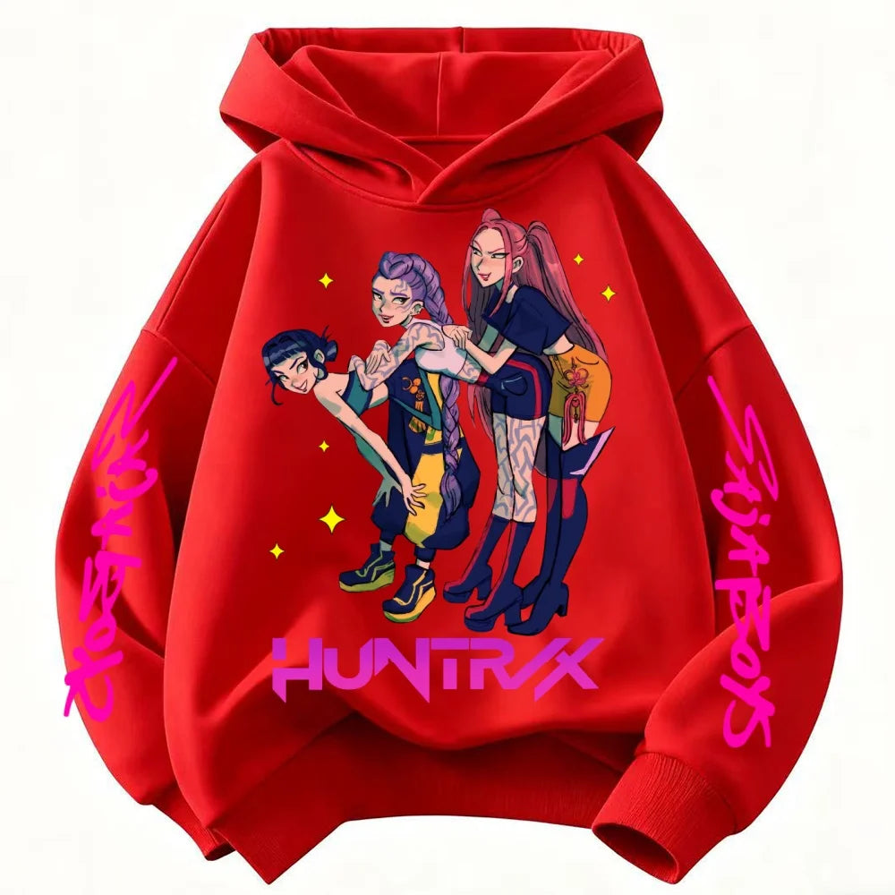 KPop Demon Hunters Kids Cartoon Hoodie 2025: Cool Unisex Pullover For Boys & Girls Casual New Style Sweatshirt