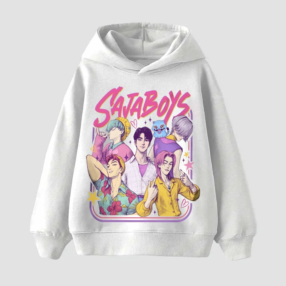 KPop Demon Hunters Huntrix Hoodie Kids Hooded Sweatshirt Baby Girls Pullover Hoodies Boys Fashion Outerwear Children's Clothing