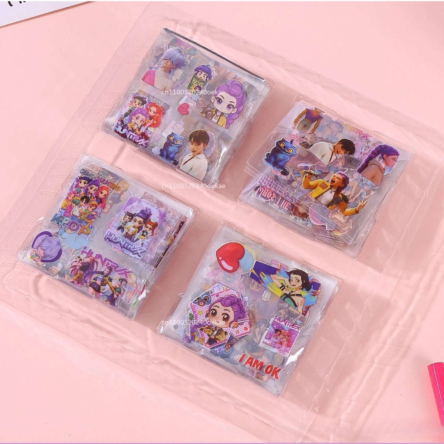 HOT Kpop Demon Hunters 96 sheets Transparent Handbook Stickers Gift Box Waterproof Creative Handbook Material Stickers