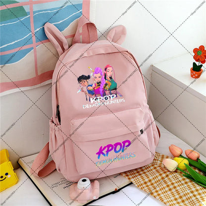 KPop Demon Hunteres Students Backpacks Cartoon Anime Graphic Print Backpack Boys Girls Fashion Schoolbag Back To School Gifts