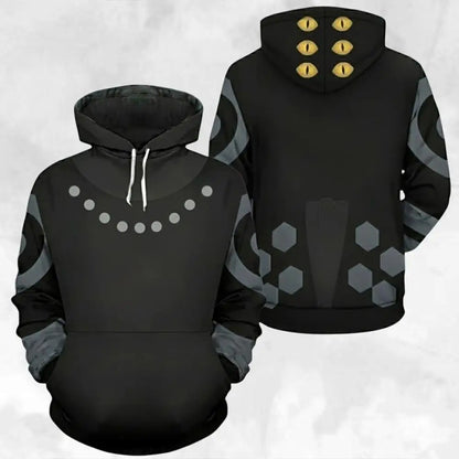 Hot Selling Kpop Demon Hunter Print Hoodie Autumn And Winter Trend Casual Pullover Men's Halloween Role Play Costume Gift