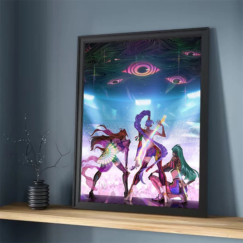 Movie KPop Demon Hunters Poster HD art wall waterproof home living room bedroom coffee house bar aesthetic room wall decoration