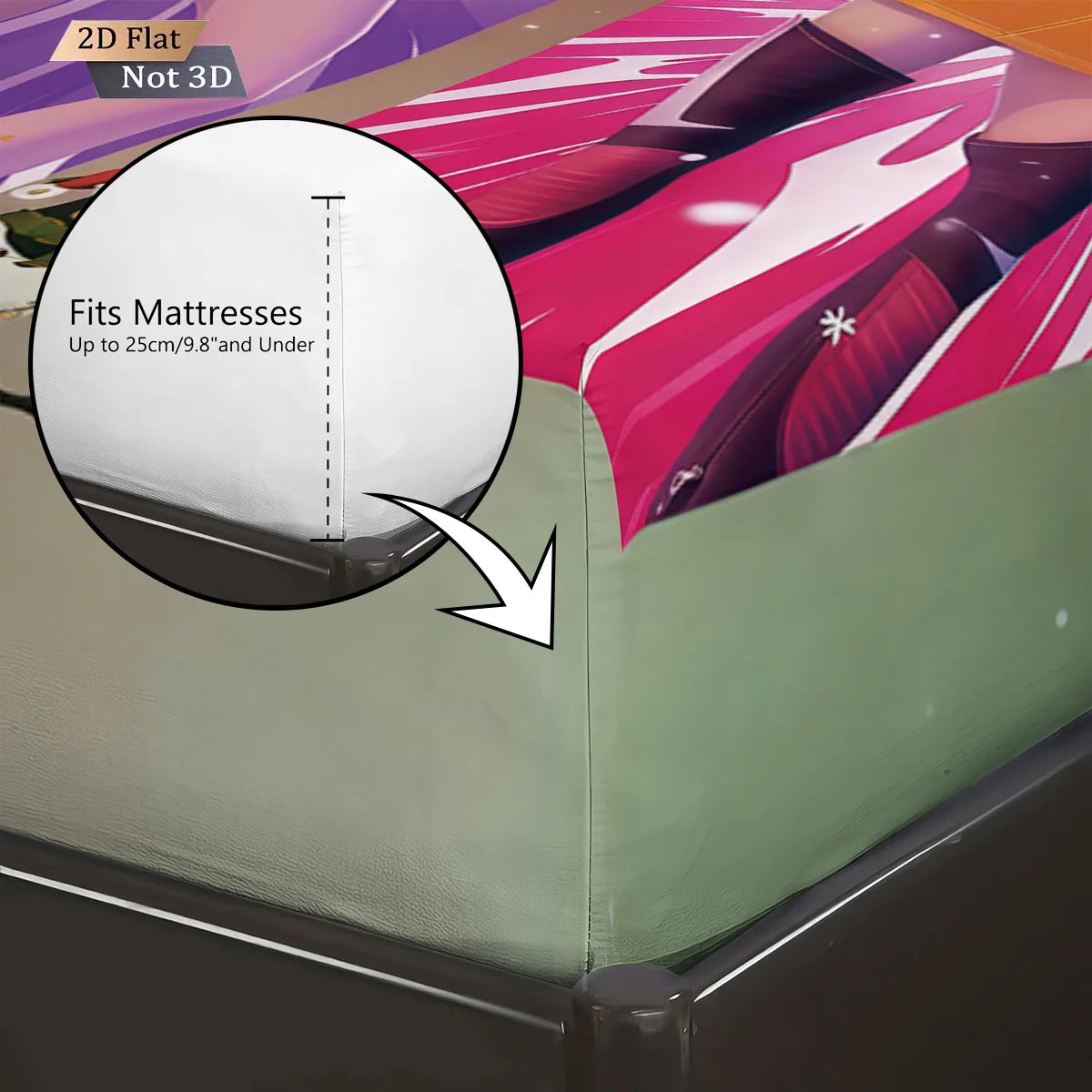 3pcsK-Pop Demon Hunters Printed coreless Fitted Sheet Set Multi Size Soft Bed Cover Bedroom Bedding Decoration Machine Washable