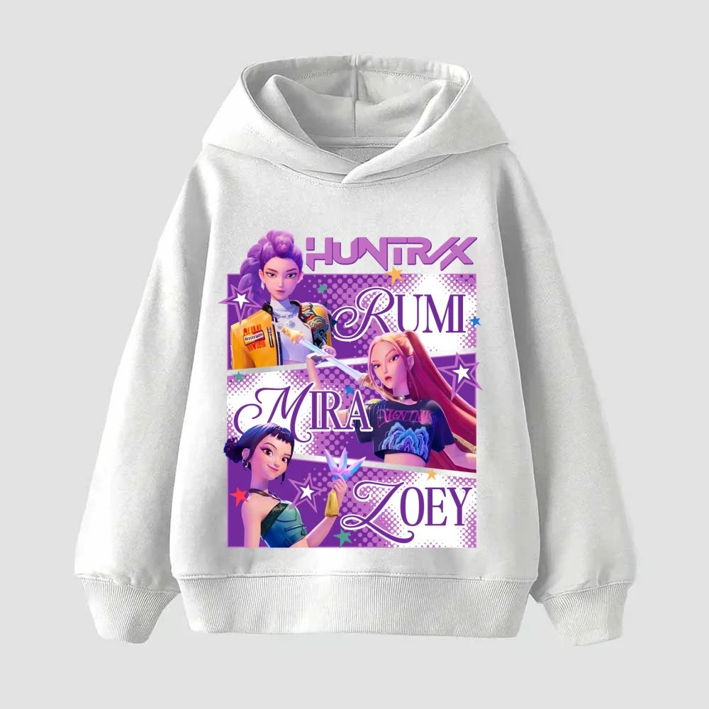 2025 KPop Demon Hunters Hoodie Fashion Rumi Sweatshirt Pullover Cute Long Sleeve Autumn Boys Girls Cartoon Y2K Hoody Sportswear