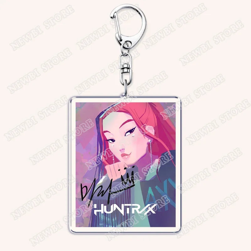 HOT Kpop Demon Hunters Huntrix Saja Boys Keychains for Accessories Bag Rumi Zoey Jinu Ramen Ramyeon Keyring Jewelry Fans Gifts