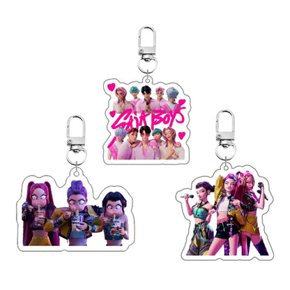 Kpop Demon Hunters Huntrix Saja Boys Acrylic Keychains Hot Accessories Jewelry Rumi Zoey Mira Sold My Soul Keyrings Fans Gifts