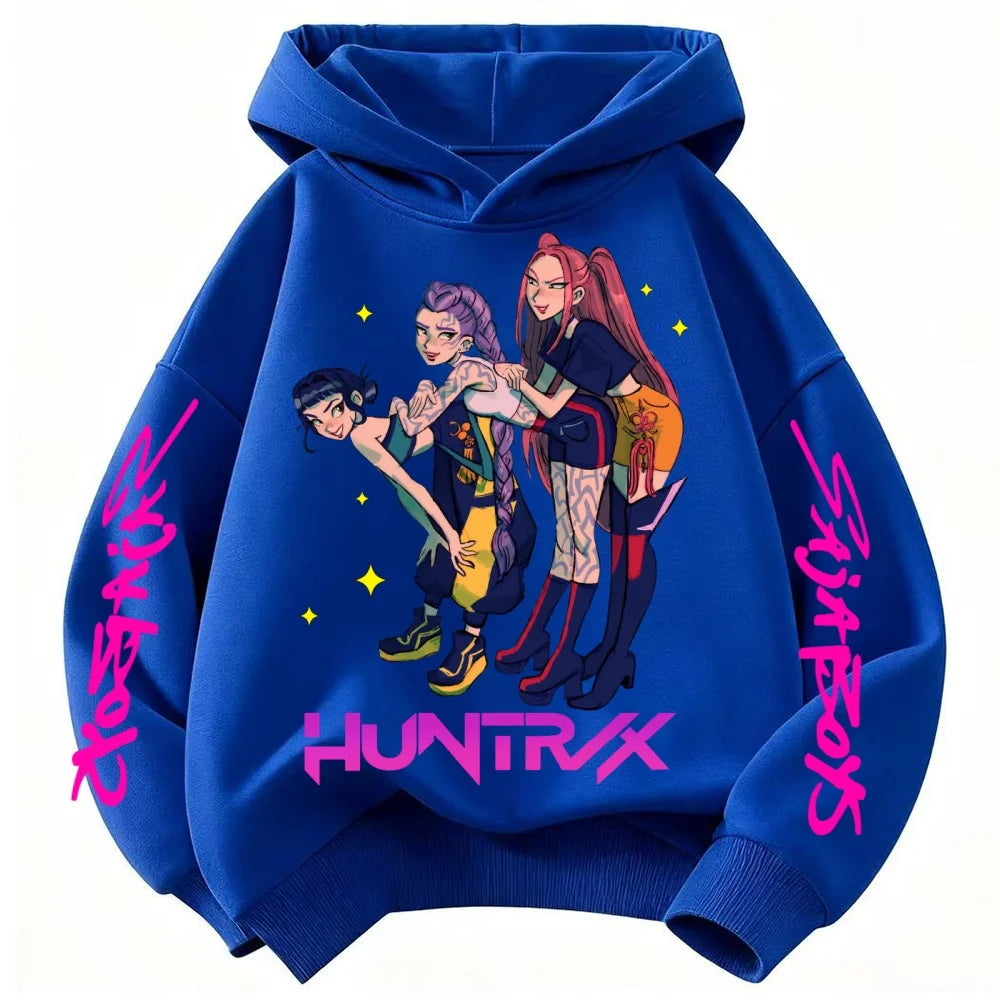KPop Demon Hunters Kids Cartoon Hoodie 2025: Cool Unisex Pullover For Boys & Girls Casual New Style Sweatshirt