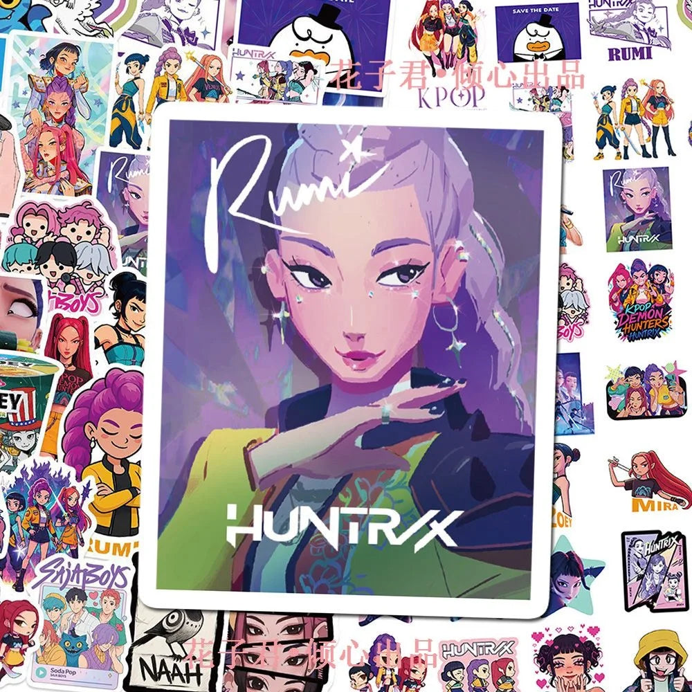 60pcs/Set KPop Demon Hunters Stickers Derpy Tiger Waterproof Graffiti DIY Phone Case Laptop Sticker