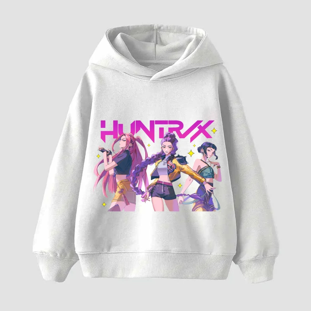 Movie New Kids K-Pop Demon Hunters Hooded Tops Toddler Girl Clothes KPop Demon Hunters Hoodie Girls Fashion Casual Sweatshirt