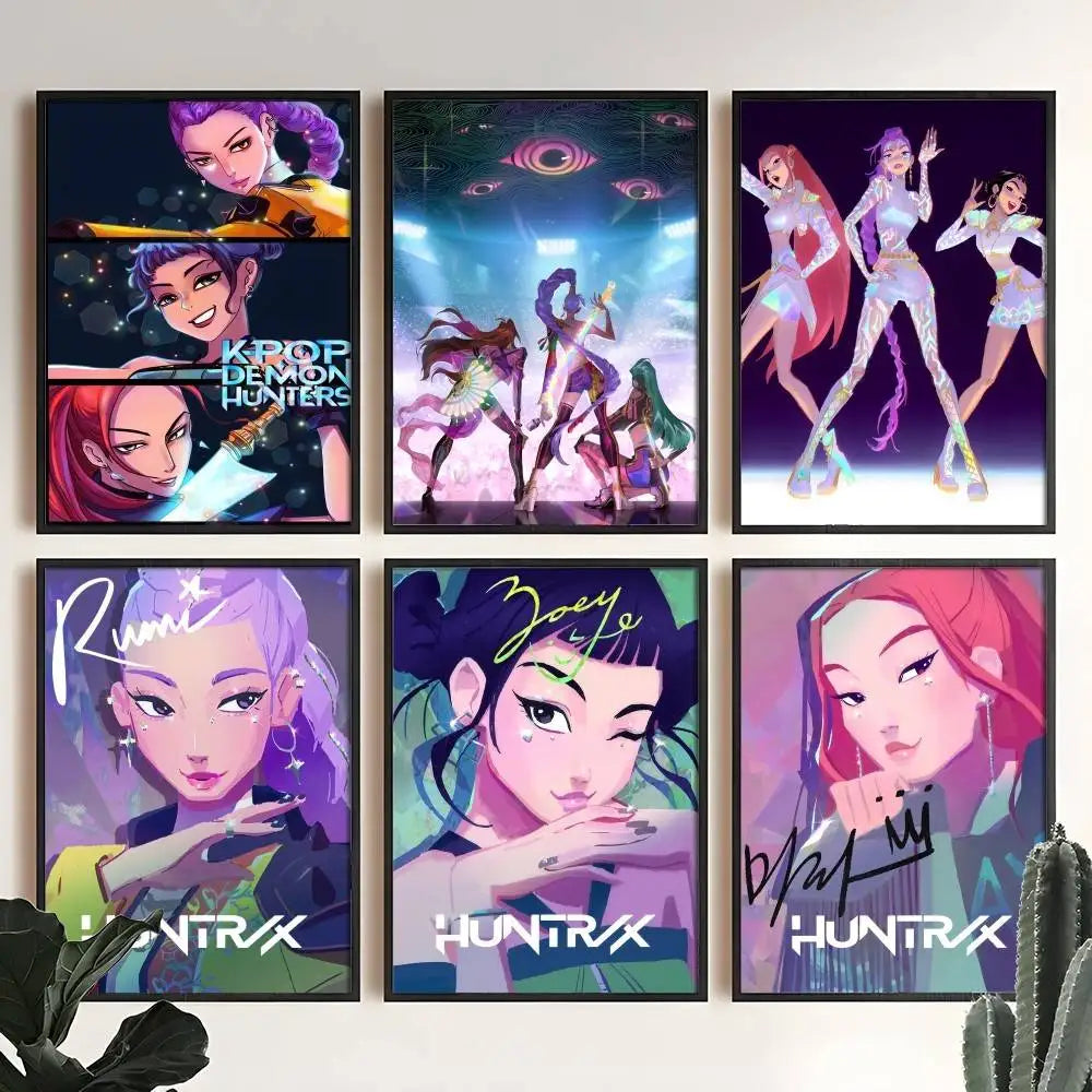 Anime K-Kpop D-Demon Hunter Poster High Quality Print Home Decor Wall Art Mural Room Bar Decoration