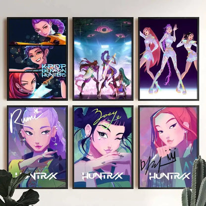 Anime K-Kpop D-Demon Hunter Poster High Quality Print Home Decor Wall Art Mural Room Bar Decoration