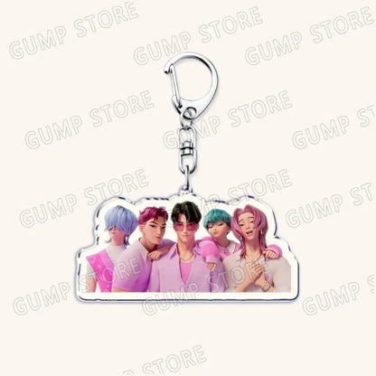 Popular Kpop TV Demon Hunters Huntrix Saja Boys Keychains for Accessories Bag Rumi Zoey Jinu Keyring Jewelry Fans Friends Gifts