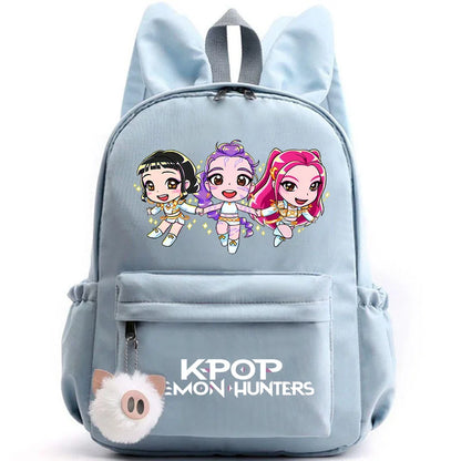 KPop Demon Hunter Backpack for Girls Boys Children Rucksack Casual School Bags Travel Rabbit Ears Backpacks Mochila gift bags