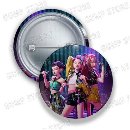 Kpop Demon Hunters Badges for Jewelry Accessories Bag Decor Huntrix Saja Boys Rumi Zoey Jinu Tinplate Button Brooch Pins Gifts