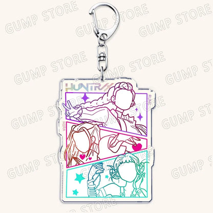 Popular Kpop TV Demon Hunters Huntrix Saja Boys Keychains for Accessories Bag Rumi Zoey Jinu Keyring Jewelry Fans Friends Gifts