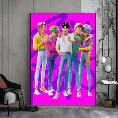 KPop S-saja Boys Demon Hunters  Poster Premium Aesthetic Posters Sticker For Living Room Or Bar Painting Decoration Wall Art