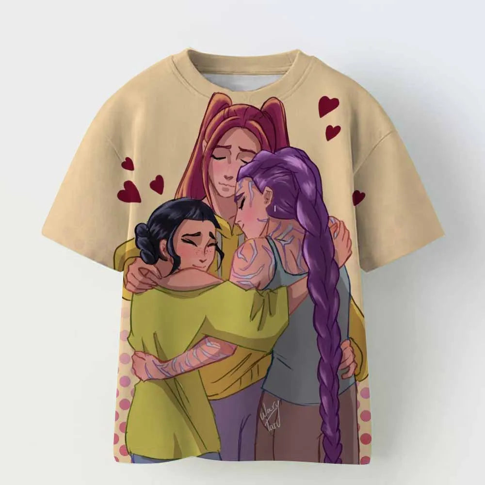 Vintage Rumi Tiger KPop Demon Hunters Print T-Shirt Anime Short Sleeve Tee Summer Girl Boy Shirt Casual Tops Crewneck Clothing