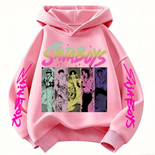 Cute Girls Hooded Sweatshirt Warm Rumi KPop Demon Hunter Cartoon Children's Wave Fashion Casual Tops Casual Black Pink Clothing