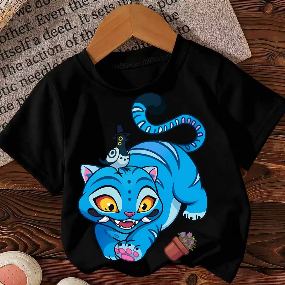 Huntrix Kpop Demon Hunters T-Shirt for Boys Girls Cotton Fans Gift Summer Crew Neck Short Sleeve Tees Fashion Kids T-shirt