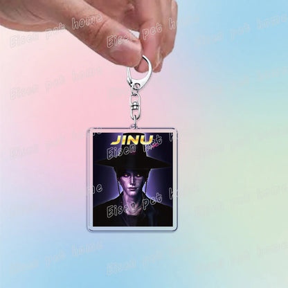 Kpop Demon Hunters Huntrix Saja Boys Keychain Llavero Accessories Bag Rumi Zoey Jinu Ramen Keychains Keyrings Jewelry Fans Gift