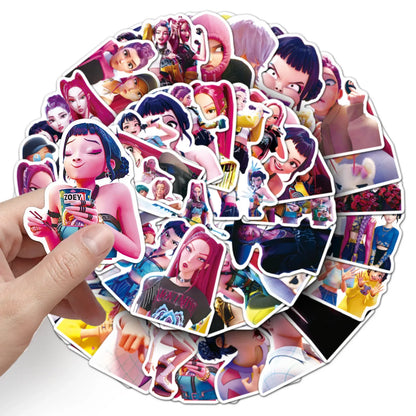 2026 Kawaii Anime Kpop Demon Hunter Stickers Cartoon Sealing Decals Waterproof DIY Scrapbooking Stationery Cute Sticker Gifts