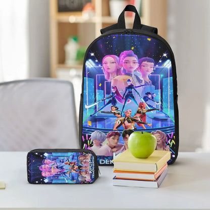 K-Pop Demon Hunters Saja Boys Kids Backpack Lunch Box Pencil Boxes for Boys Girls Backpacks School bag Bookbag Set